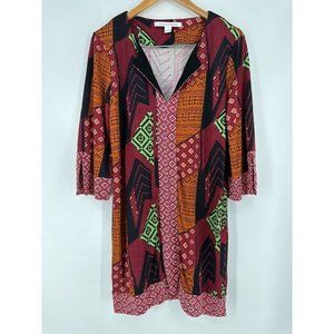 Diane von Furstenberg Womens Dress 12 Red Rose Collage Print Silk Mini READ